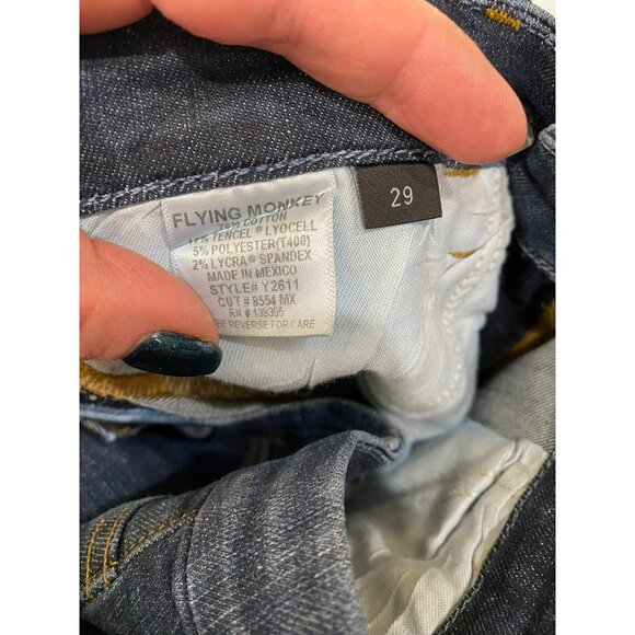 Flying Monkey Darker and Darker - High Rise Flare Jeans with Insert Panel Size 2 - Picture 7 of 9